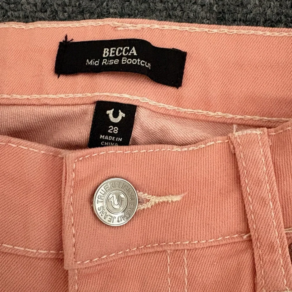 True‎ Religion Jeans Womens 28x31 Coral Becca Mid Rise Bootcut Stretch Denim